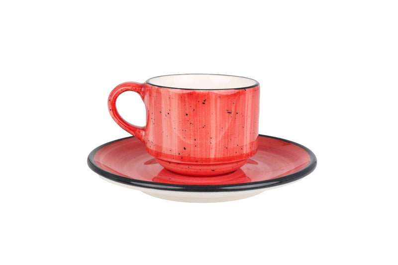 Aura Passion Coffee cup with saucer - 80cc - set of 6 - Chaplin Home