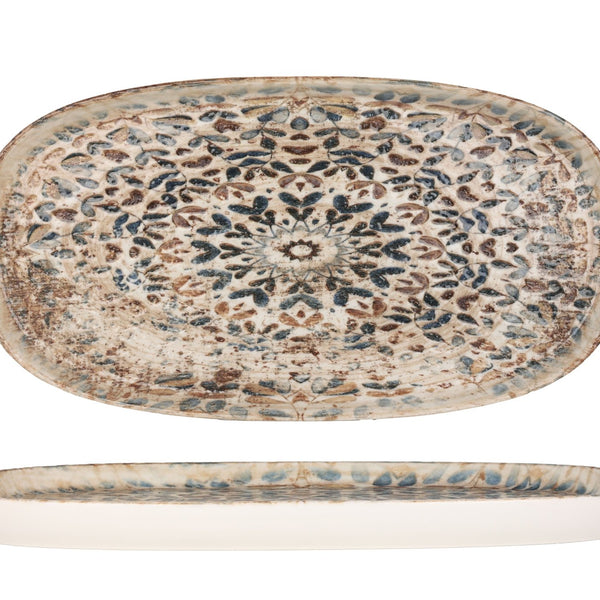 Rinart Aztec Service Plate 35x18cm | Premium Porcelain – Chaplin Home