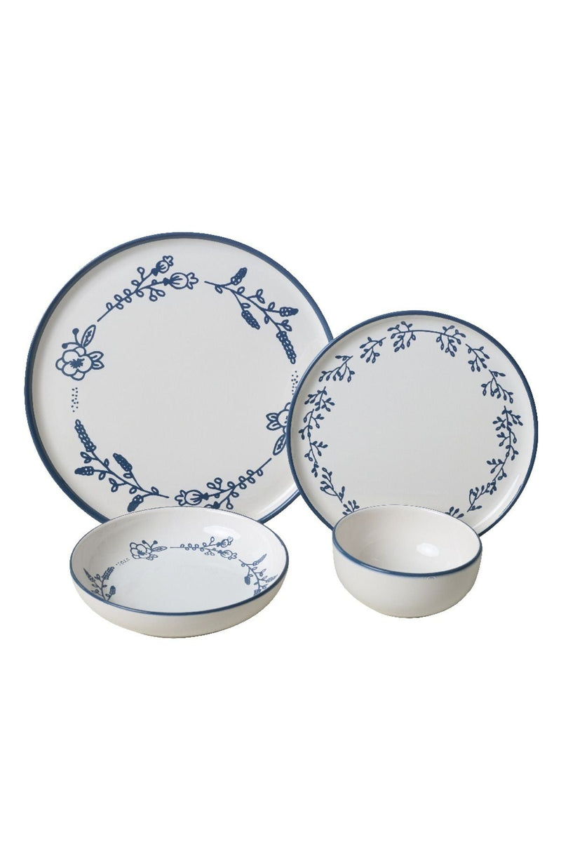 Blue Bloom Dinnerware Set 24 pcs - Chaplin Home