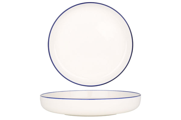 Blue Edge Deep Plate 22 cm (800cc) - Chaplin Home