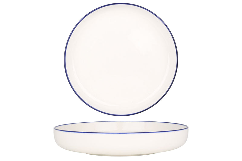 Blue Edge Deep Plate 22 cm (800cc) - Chaplin Home