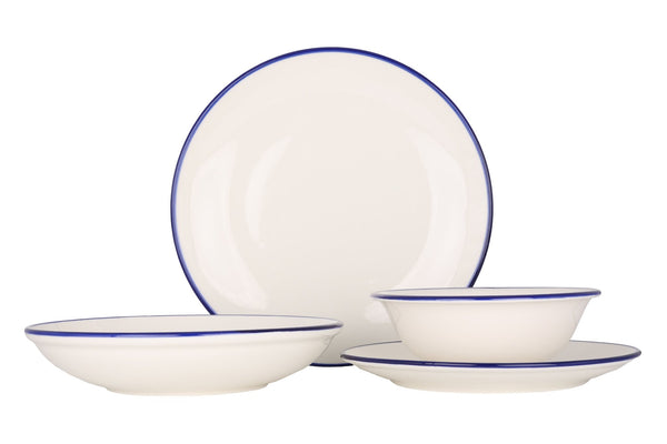 Blue Edge Dinnerware Set 24 pc's (Medium) - Chaplin Home
