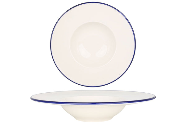 Blue Edge Pasta Plate 28 cm (400cc) - Chaplin Home