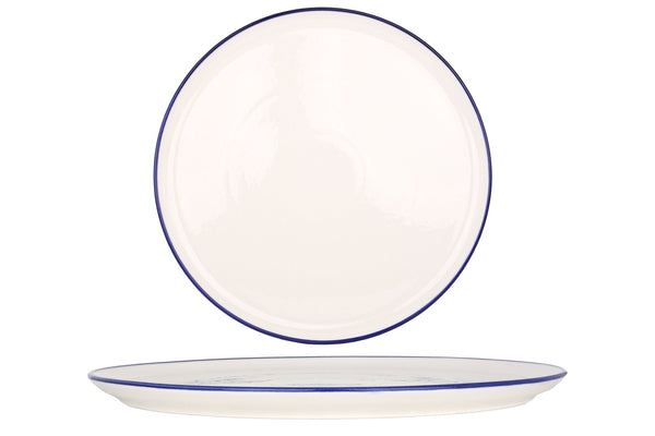 Blue Edge Pizza Plate 32 cm - Chaplin Home