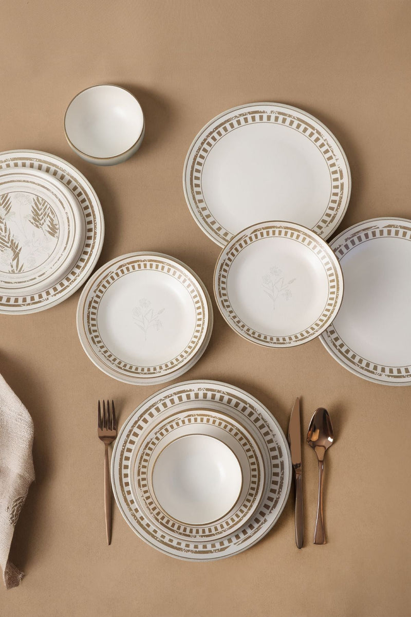 Brown Leaf Dinnerware Set 24 pcs - Chaplin Home