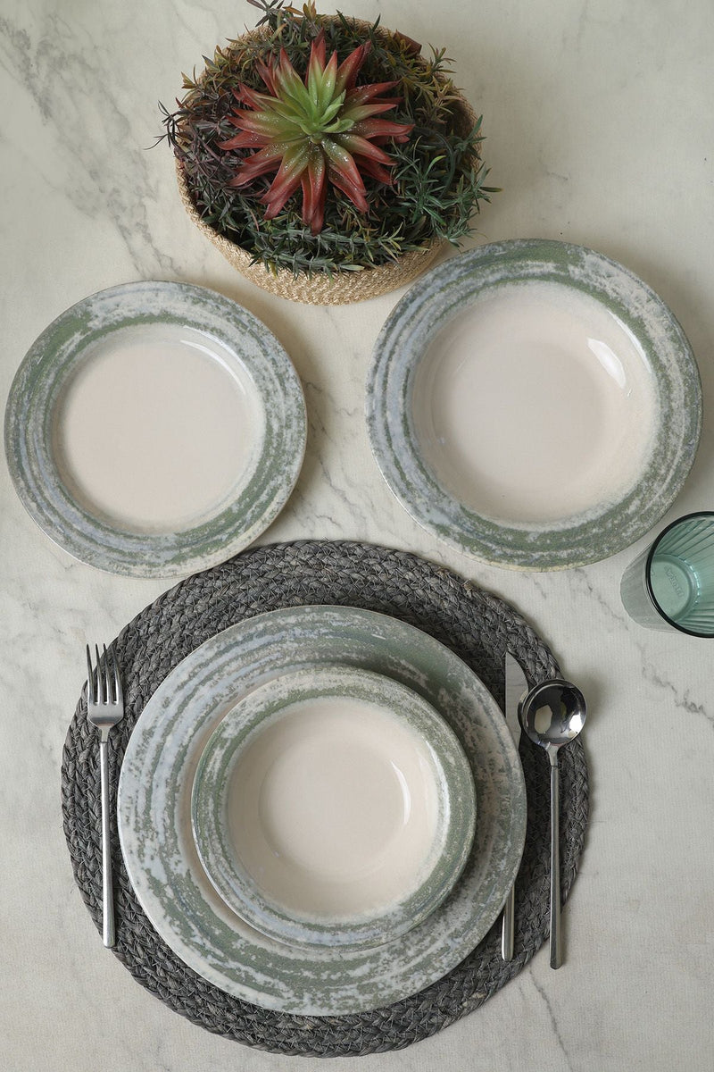 Deep Green Assos Dinnerware Set 24 pcs - Chaplin Home