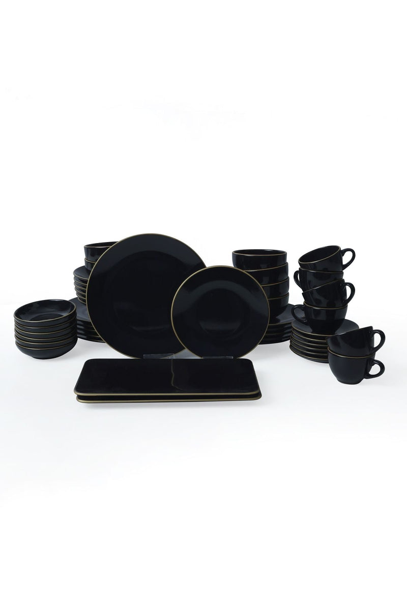 Ege Black Gold Dinnerware Set 44 pcs - Chaplin Home