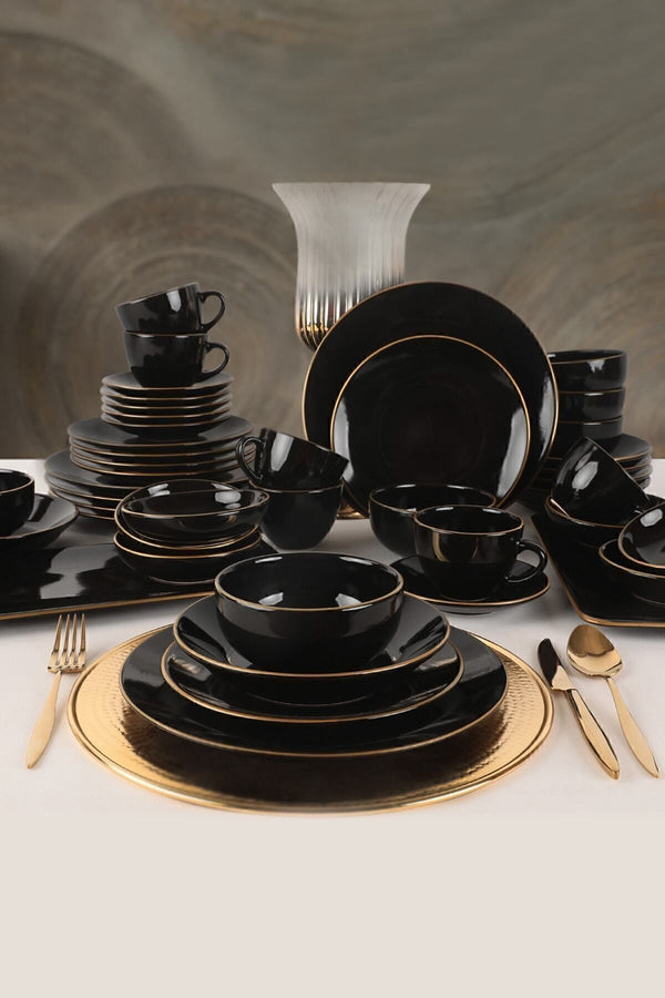 Ege Black Gold Dinnerware Set 44 pcs - Chaplin Home