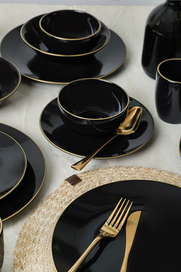 Ege Black/Gold Dinnerware Set 30 pcs - Chaplin Home