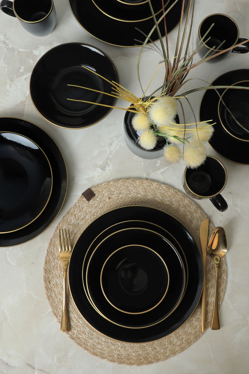 Ege Black/Gold Dinnerware Set 30 pcs - Chaplin Home