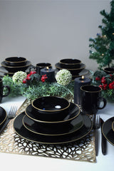 Ege Black/Gold Dinnerware Set 30 pcs - Chaplin Home