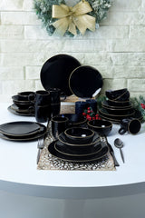 Ege Black/Gold Dinnerware Set 30 pcs - Chaplin Home