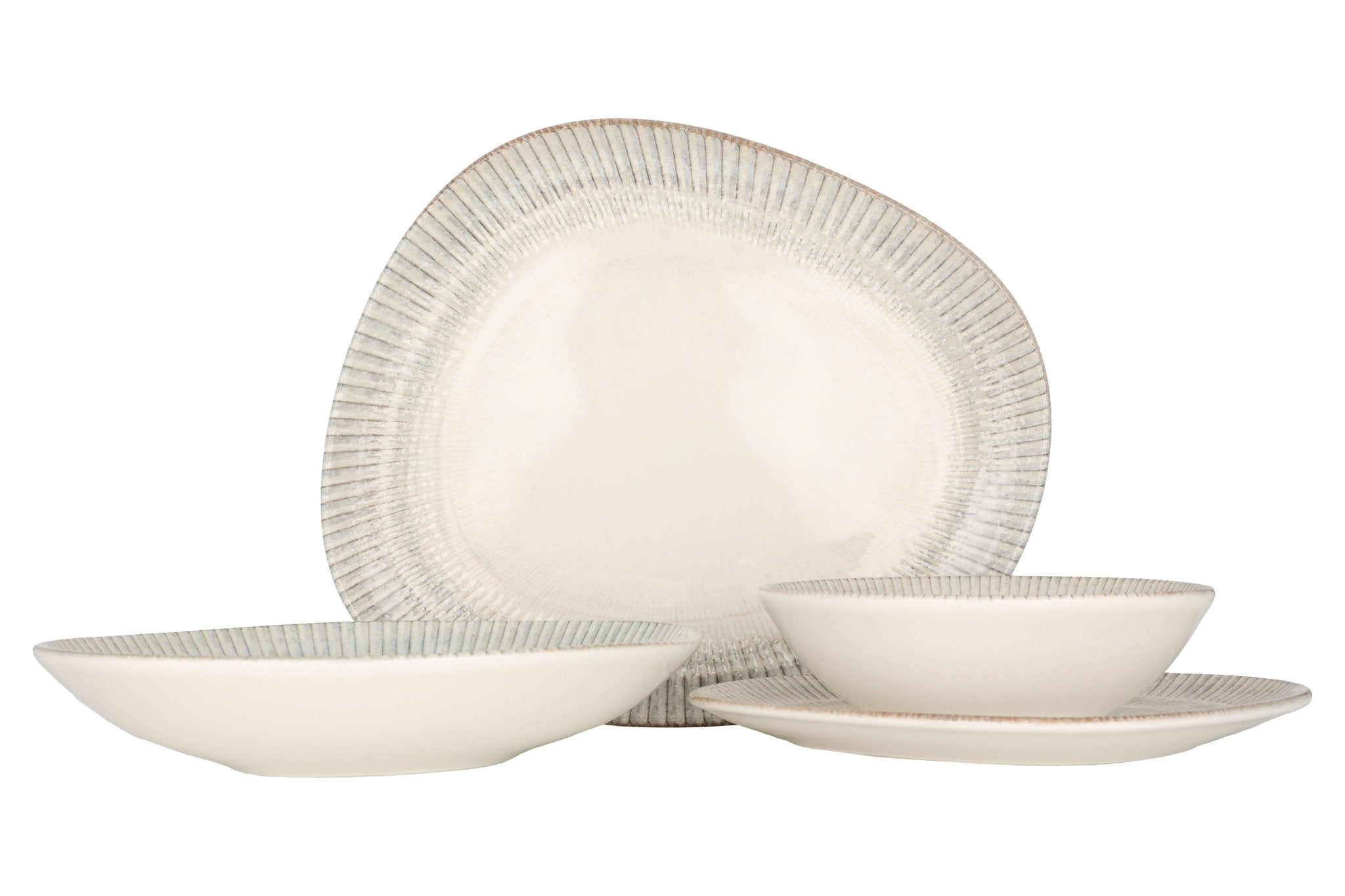 Galata 24-Piece Asymmetrical Dinnerware Set – Porcelain – Chaplin Home