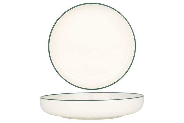 Green Edge Deep Plate 19 cm (500cc) - Chaplin Home