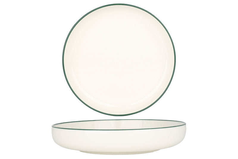 Green Edge Deep Plate 19 cm (500cc) - Chaplin Home