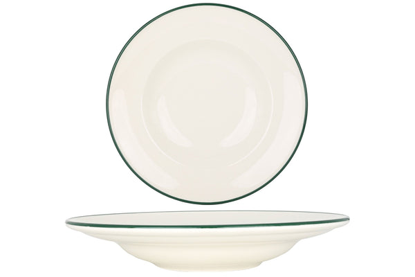 Green Edge Pasta Plate 27 cm (400cc) - Chaplin Home