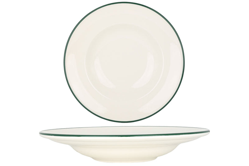 Green Edge Pasta Plate 27 cm (400cc) - Chaplin Home