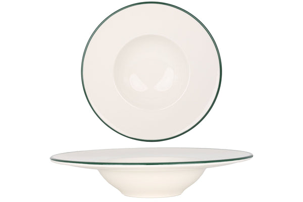 Green Edge Pasta Plate 28 cm (400cc) - Chaplin Home