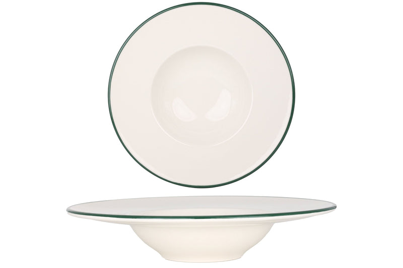 Green Edge Pasta Plate 28 cm (400cc) - Chaplin Home