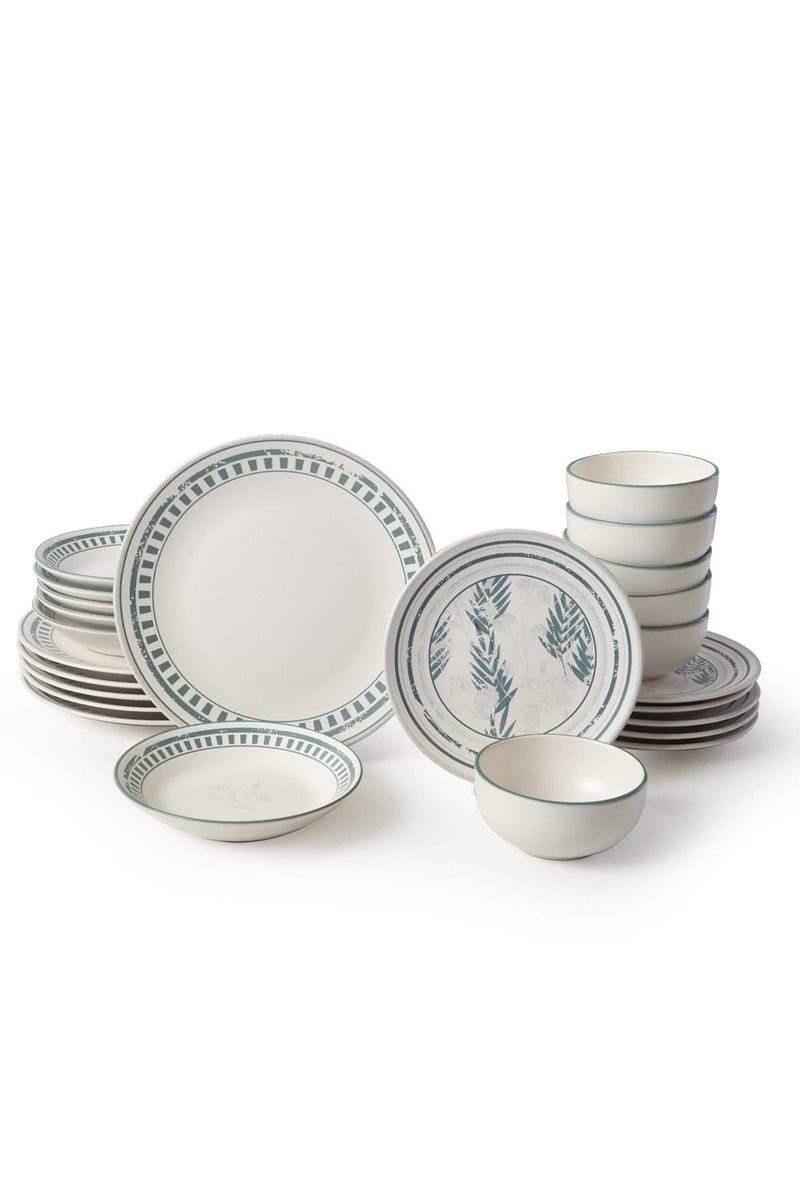 Green Leaf Dinnerware Set 24 pcs - Chaplin Home