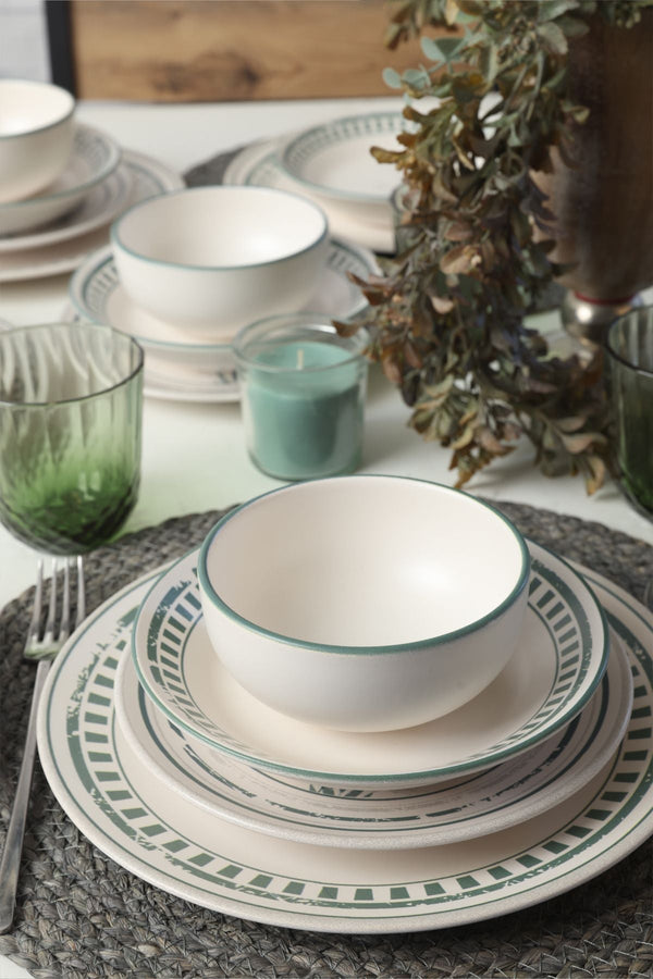Green Leaf Dinnerware Set 24 pcs - Chaplin Home
