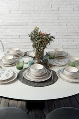 Green Leaf Dinnerware Set 24 pcs - Chaplin Home