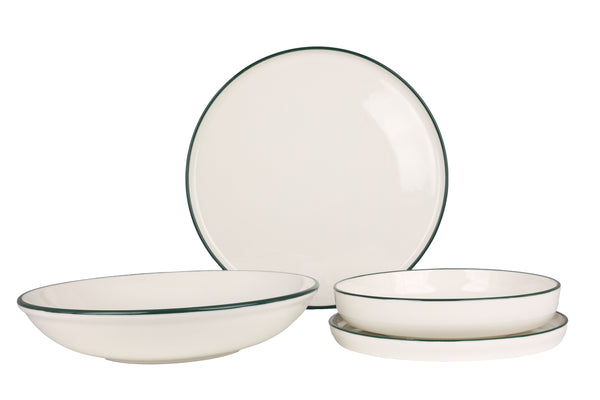 Green Edge Dinnerware Set 24 pc's