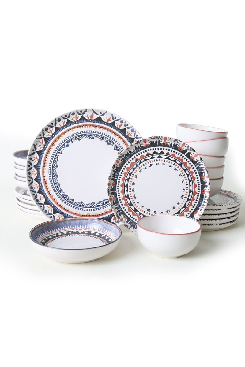 Keraart Ethnic Dinnerware Set 24 pcs - Chaplin Home