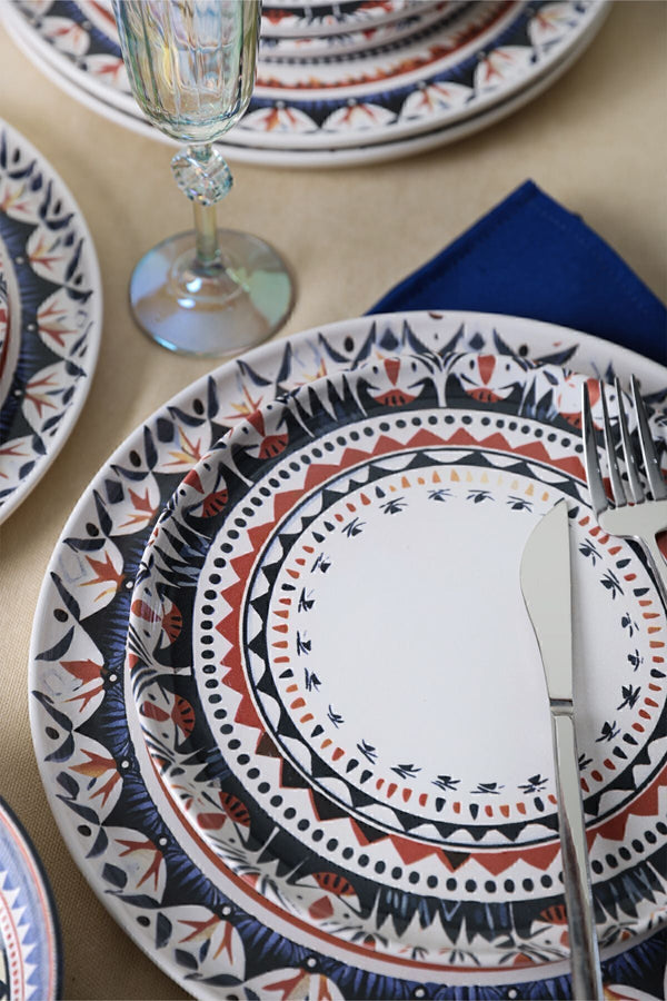 Keraart Ethnic Dinnerware Set 24 pcs - Chaplin Home