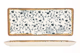 Fluer Amber Rectangular Service Plate 35x15 cm (Floral)