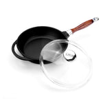 Bratpfanne aus Gusseisen mit Glasdeckel – 24 cm