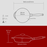 Cast Iron Frying Pan With Glass Lid - 24 cm