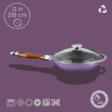 Gietijzeren Koekenpan Met Glazen Deksel - 28 cm