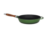 Frigideira em ferro fundido com tampa de vidro - 28 cm