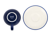 Lavis Blue Kaffeetasse mit Untertasse – 350 ml – 6er-Set