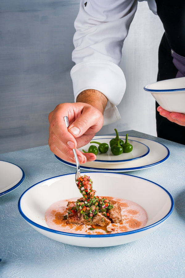 Linea Blue Deep Plate 25 cm (1300cc) - Chaplin Home