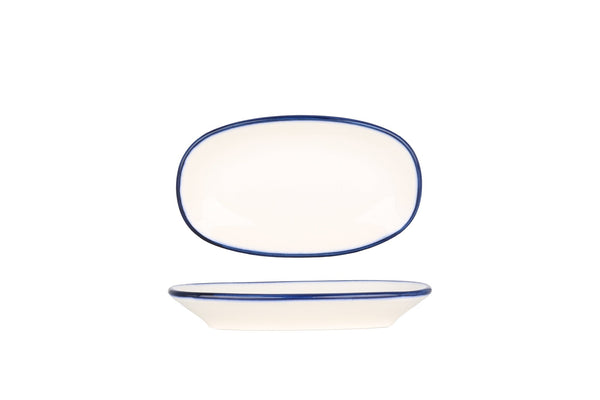 Linea Blue Oval Service Plate 15x8.5 cm - Chaplin Home