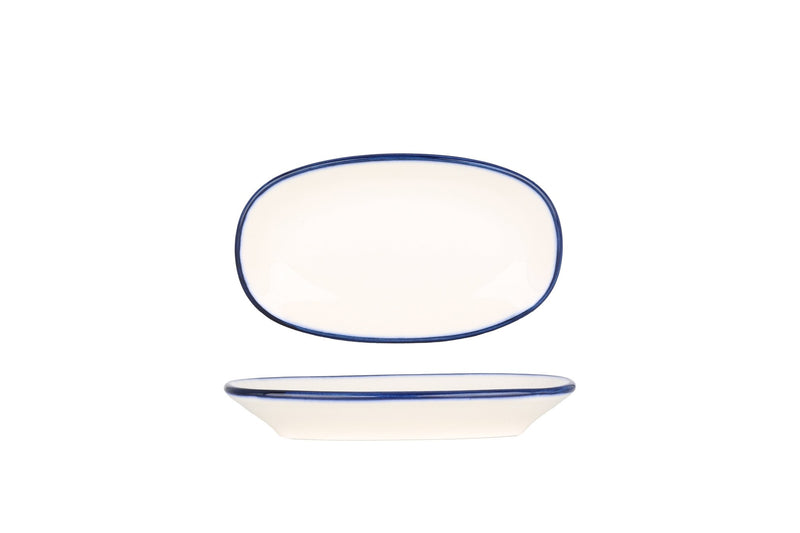 Linea Blue Oval Service Plate 15x8.5 cm - Chaplin Home