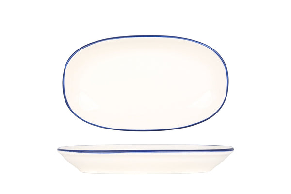 Linea Blue Oval Service Plate 24x14 cm - Chaplin Home