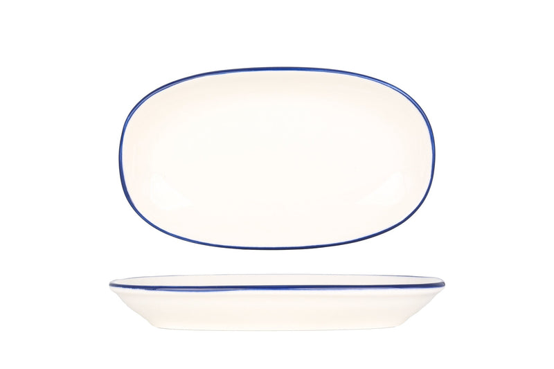 Linea Blue Oval Service Plate 24x14 cm - Chaplin Home