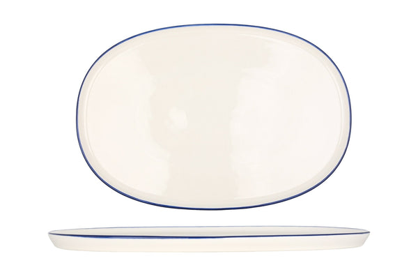 Linea Blue Oval Service Plate 34 cm - Chaplin Home