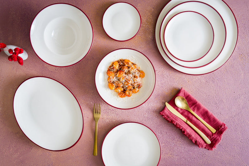 Linea Burgundy Dessert Plate 21 cm - Chaplin Home