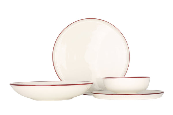 Linea Burgundy Dinnerware Set 24 pcs - Chaplin Home