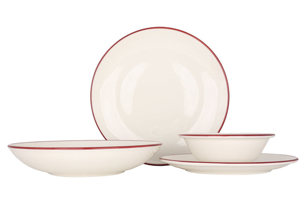 Linea Burgundy Dinnerware Set 24 pcs (Large) - Chaplin Home