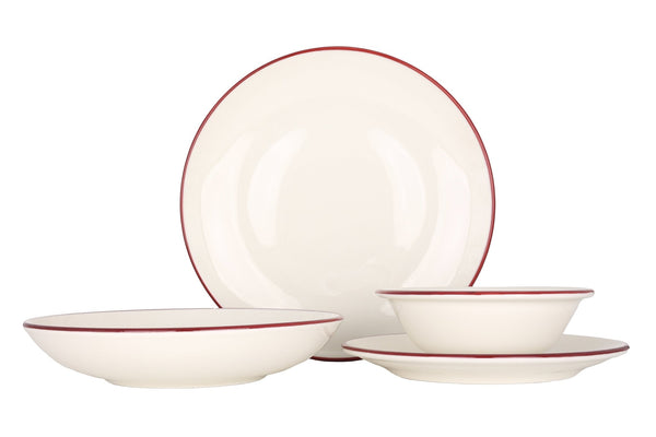 Linea Burgundy Dinnerware Set 24 pcs (Medium) - Chaplin Home