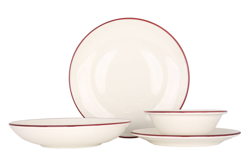 Linea Burgundy Dinnerware Set 24 pcs (Medium) - Chaplin Home