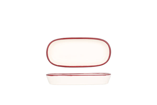 Linea Burgundy Oval Service Plate 14 cm - Chaplin Home