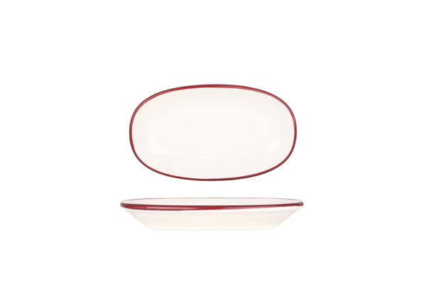Linea Burgundy Oval Service Plate 15x8.5 cm - Chaplin Home