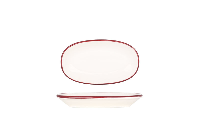 Linea Burgundy Oval Service Plate 15x8.5 cm - Chaplin Home