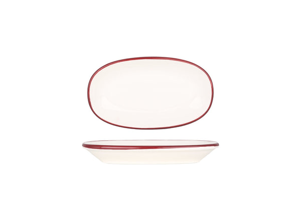 Linea Burgundy Oval Service Plate 19x11 cm - Chaplin Home